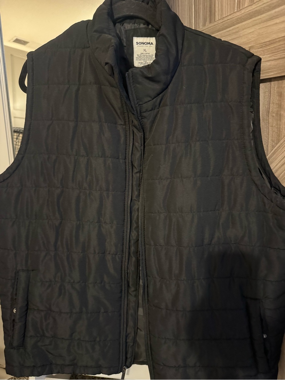 SONOMA Quilted Men's Black Puffer Vest in XL